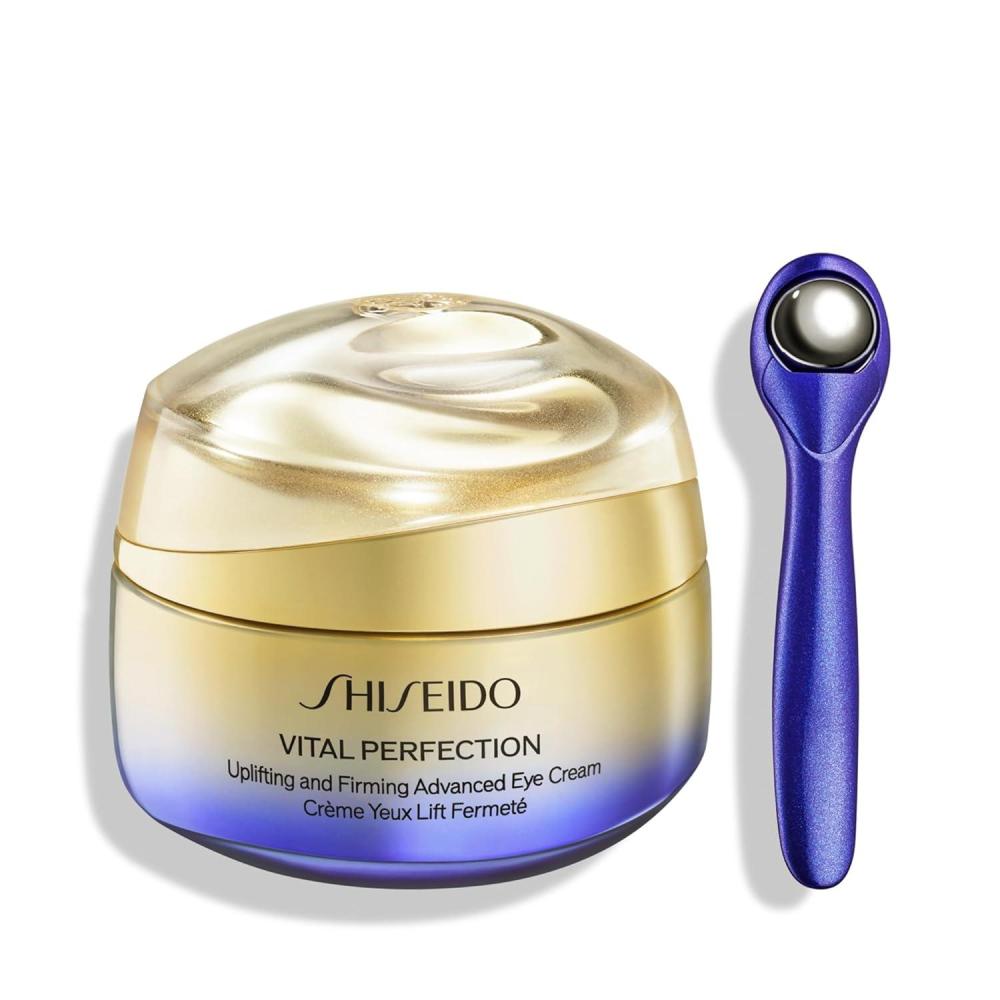 imageShiseido Vital Perfection Uplifting and Firming Advanced Eye Cream  15 mL  Improve UnderEye Bags Wrinkles ampamp Dark Circles  Includes Exclusive Massage Roller Tool