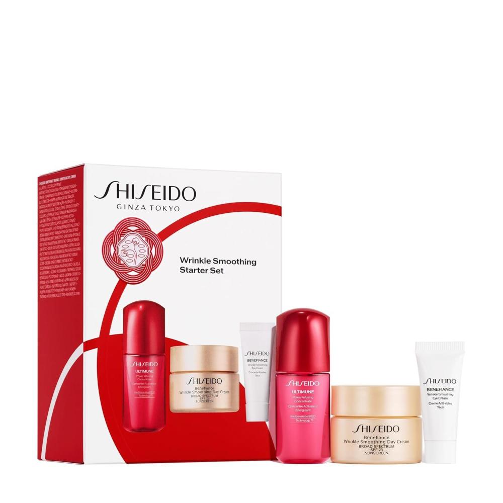 imageShiseido Wrinkle Smoothing Starter Set  Includes Ultimune Power Infusing Concentrate 10mL Benefiance Wrinkle Smoothing Day Cream SPF 23 30mL ampamp Eye Cream 5mL