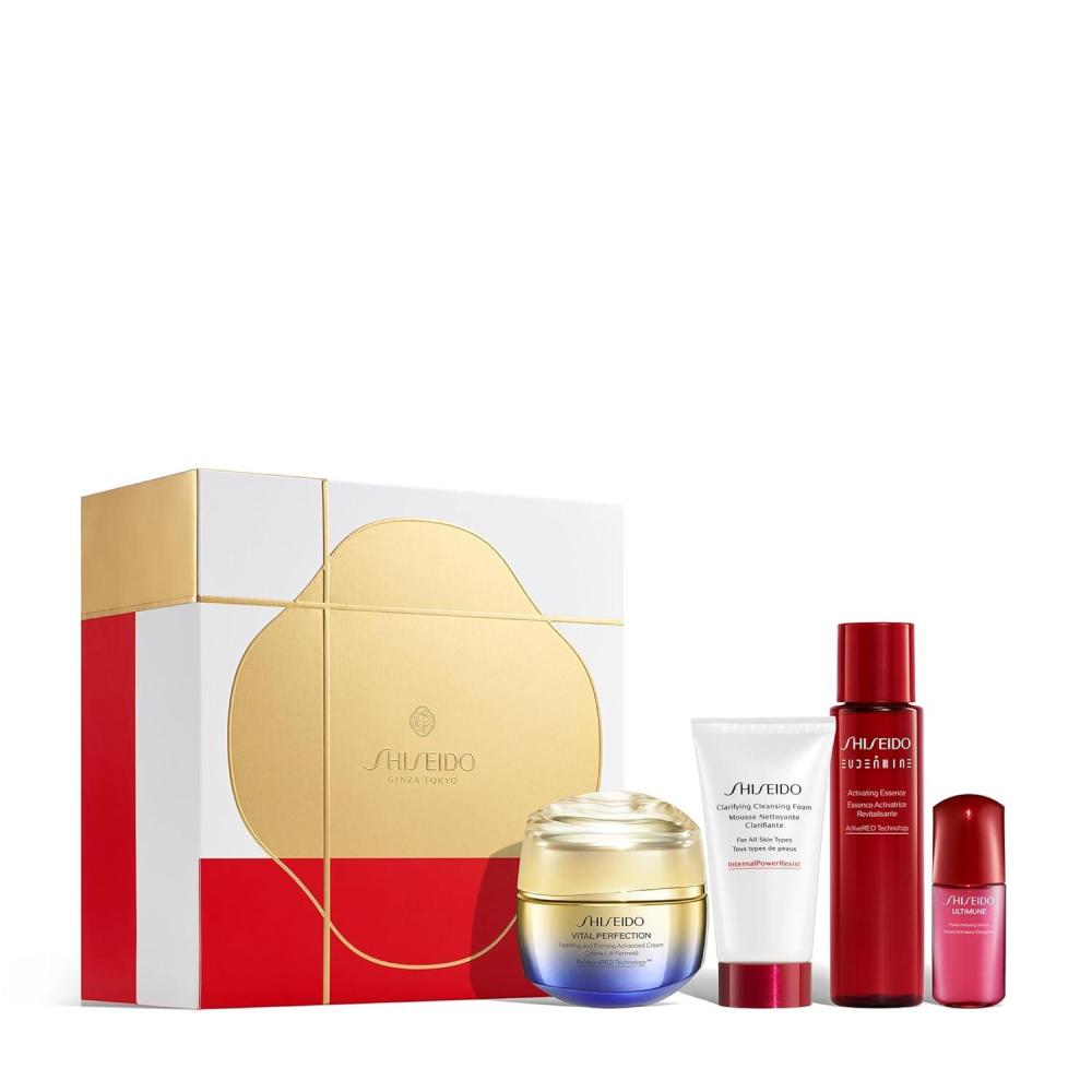 imageShiseido Advanced Lift ampamp Firm Cream Set Clarifying Cleansing Foam 50mL Eudermine Essence 70mL Ultimune Power Infusing Serum 10mL ampamp Vital Perfection Advanced Cream 50mL 231 Value