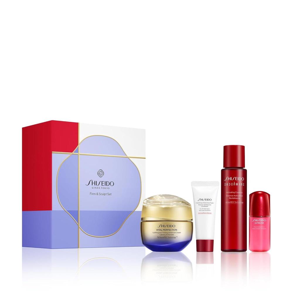 image:imageShiseido Firm amp Sculpt Set Clarifying Cleansing Foam 15mL Eudermine Activating Essence 70mL Ultimune Power Infusing Serum 10mL amp Vital Perfection Advanced Cream 50mL 224 Value