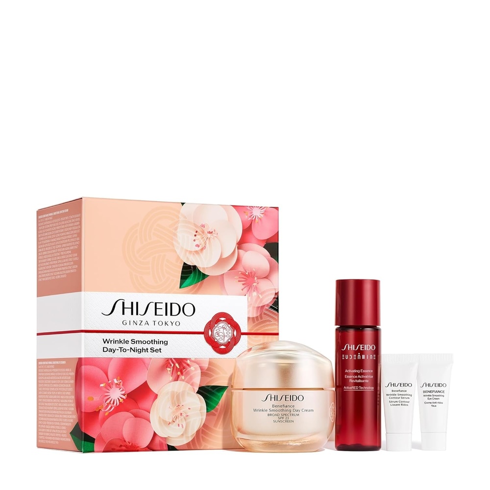 image:imageShiseido Wrinkle Smoothing DaytoNight Set Includes Benefiance Wrinkle Smoothing Day Cream SPF 23 50mL Contour Serum 5mL and Eye Cream 5mL amp Eudermine Activating Essence 30mL 130 Value